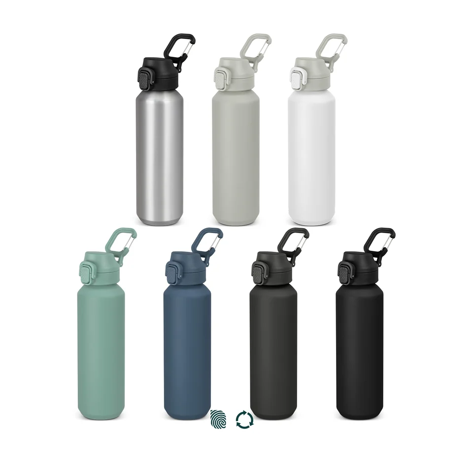 Equinox Recycled Aluminium Bottle — 600 ml product example; sample decoration may be shown