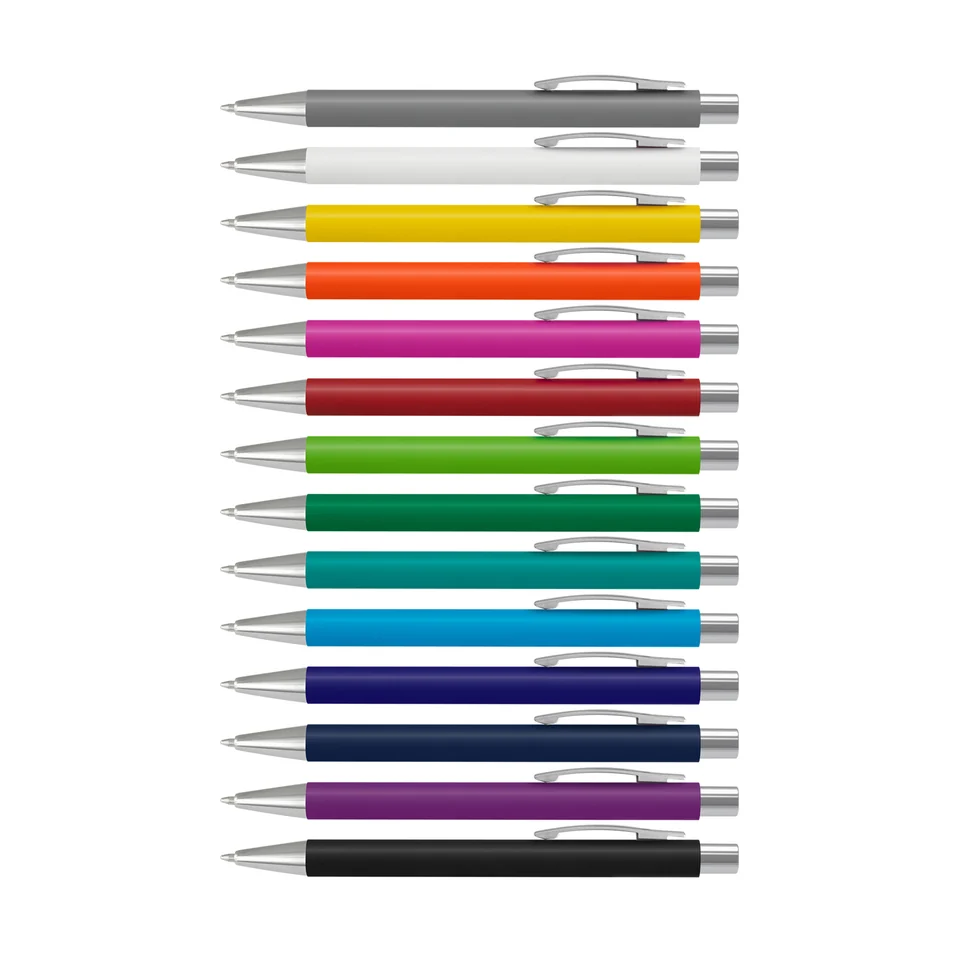 Lancer Soft-Touch Pen product example; sample decoration may be shown