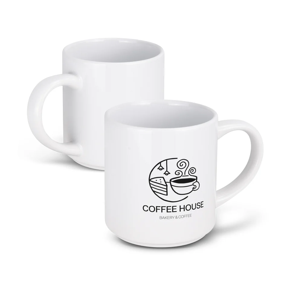 Neva Stackable Coffee Mug product example; sample decoration may be shown